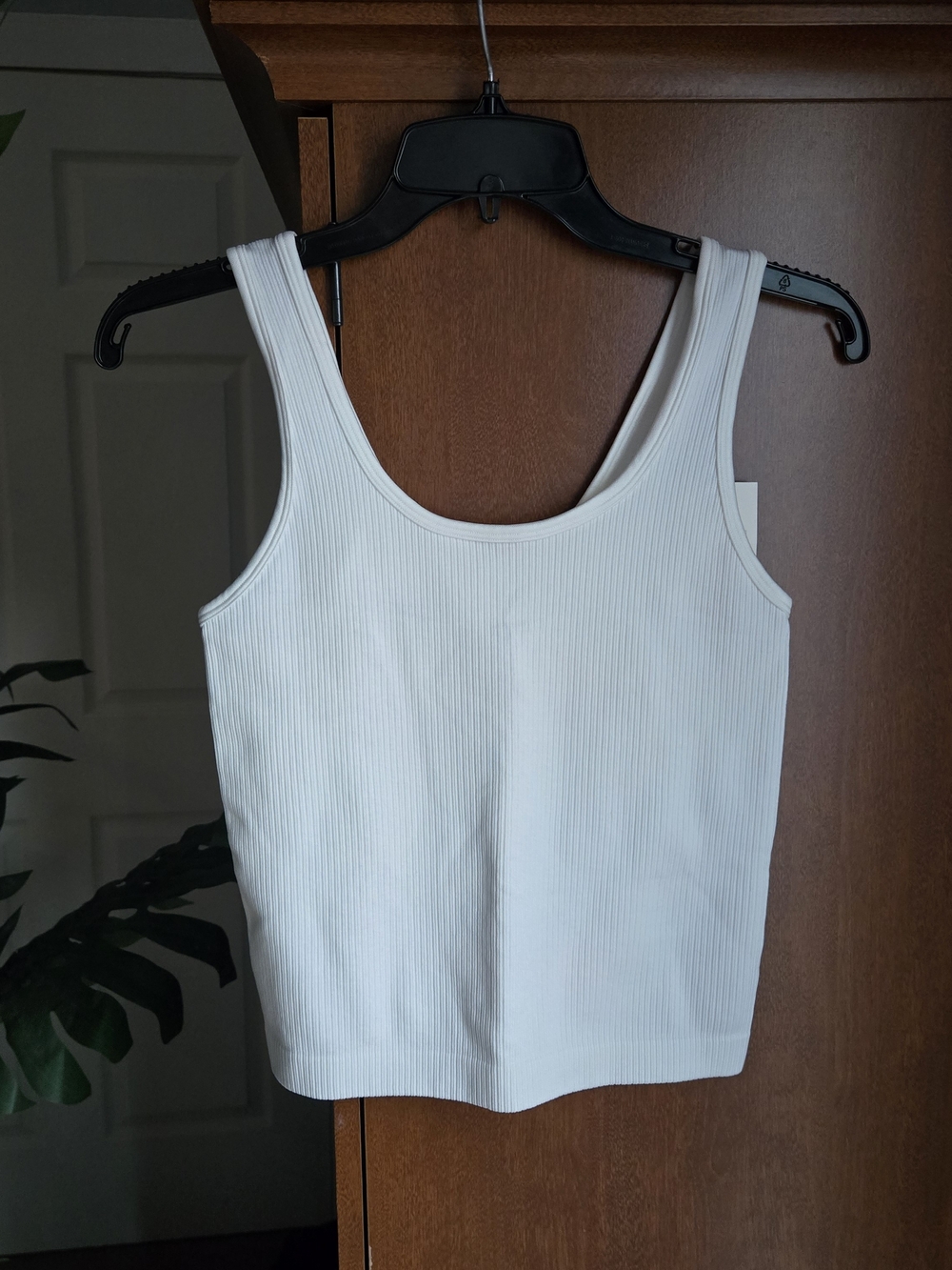 a new day White Ribbed Scoop Tank Top